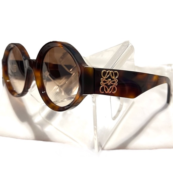NIB LOEWE Story Round Frame Tortoiseshell Acetate Sunglasses - Picture 10 of 12